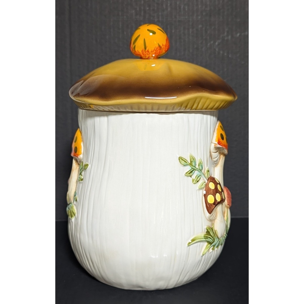 Vintage Sears Roebuck and Company 1978 Merry Mushroom Large Canister and Lid 11" - Picture 2 of 16